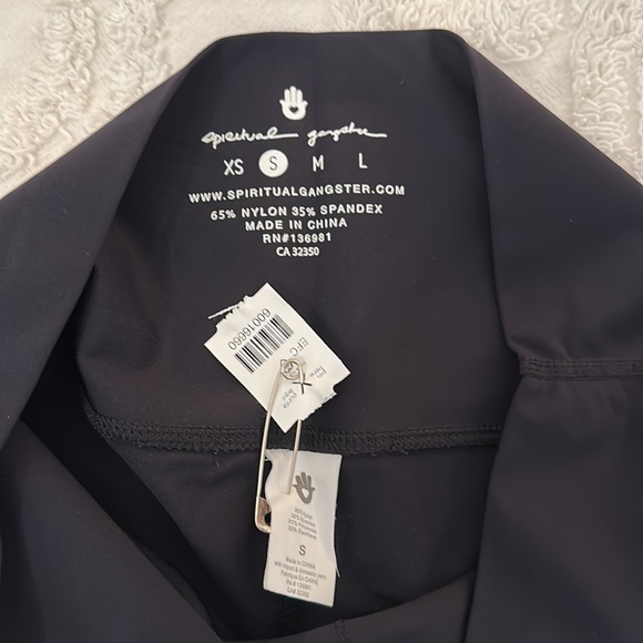 Spiritual Gangster Rainbow Striped Black Leggings, Size small ๐ - Picture 3 of 6